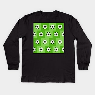 Football green pattern Kids Long Sleeve T-Shirt